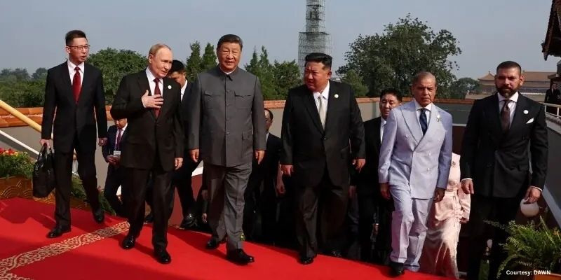Xi Proclaims ‘Unstoppable’ China as Putin, Kim, Shehbaz Join Military Spectacle